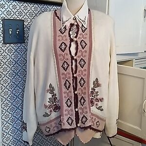 Koret 3 piece ladies shirt sweater vest and cardigan set 16